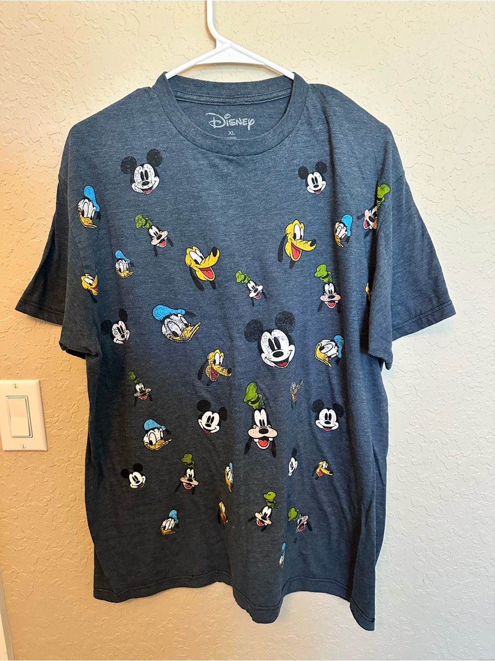 Disney Navy Blue Short-Sleeve Mickey & Friends Allover Graphic Tee